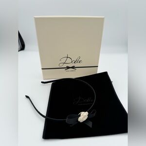 Dolce & Gabbana Dolce Black Headband with Ivory Flower